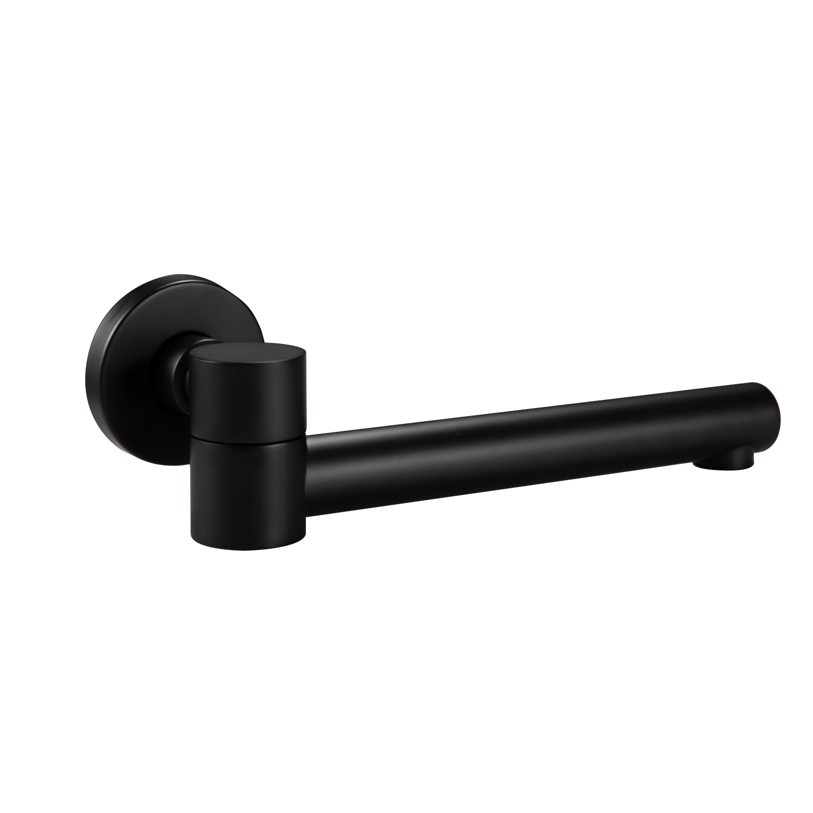 Round Brass Bath Basin Sink Vanity Wall Spout 360° Swivel Bathtub Outlet Faucet Chrome/Matte Black