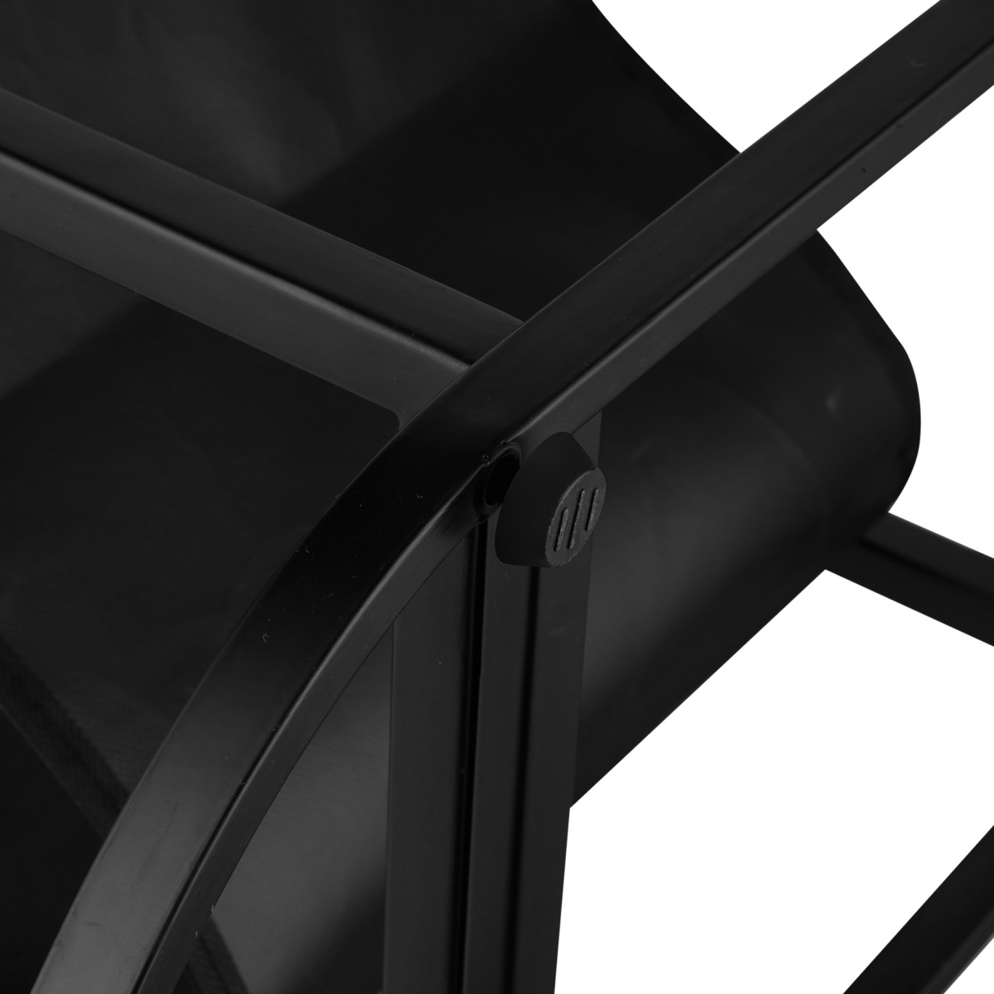 Oval Glass Tabletop Coffee Side Table Bedside Table with Magazine Storage Holder Black