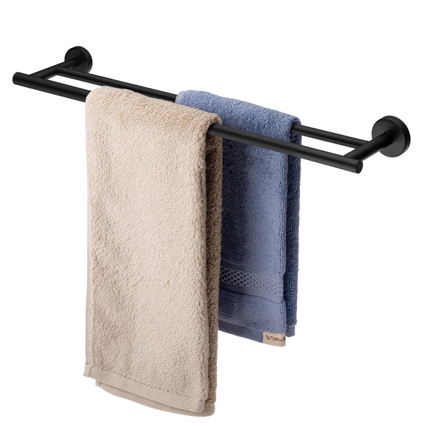 755mm Stainless Steel Double Towel Rack Bathroom Round Brushed Nickel Double Bars Towel Rail Holder