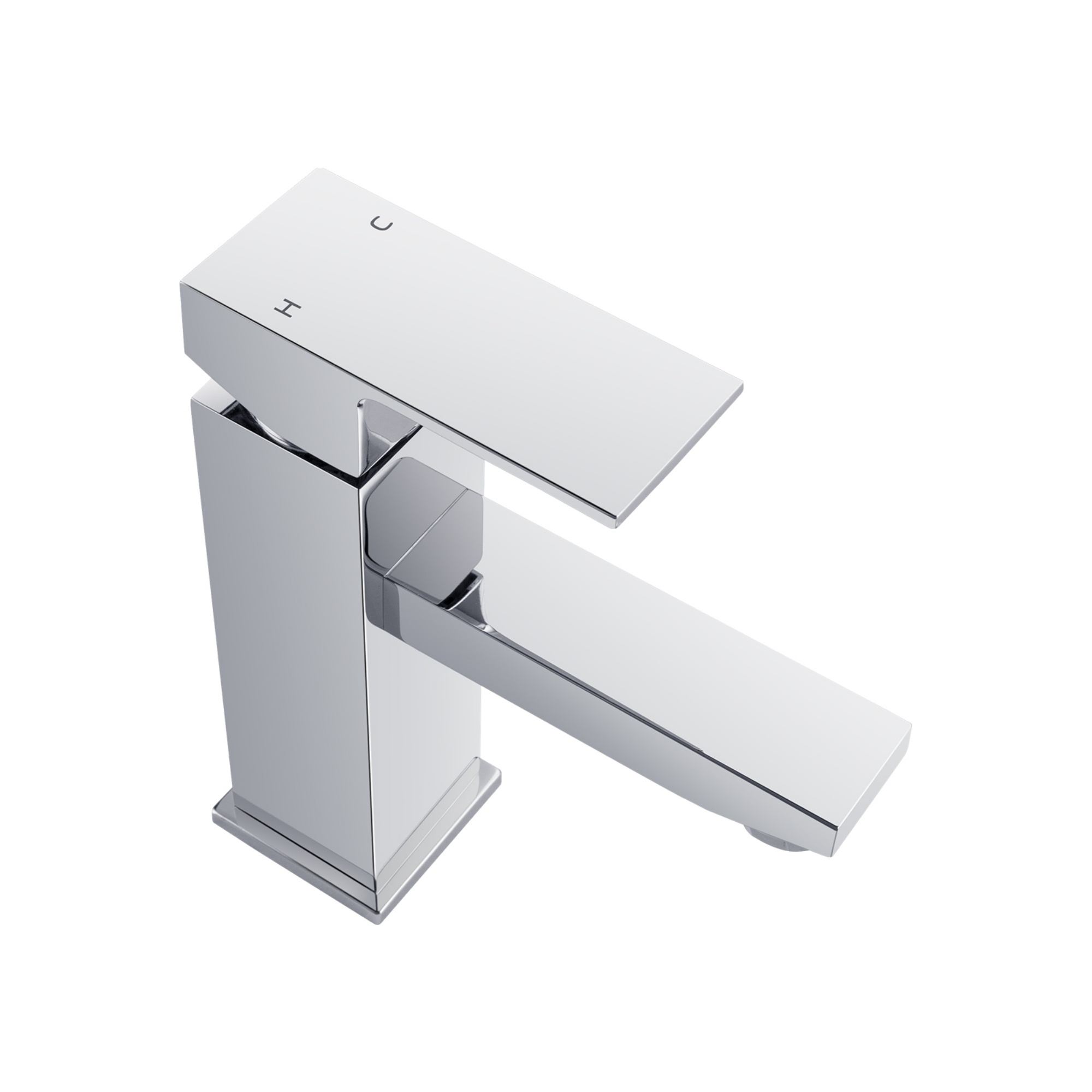 Square Brass Basin Mixer Tap Bathroom Laundry Sink Vanity Flick Faucet Chrome/Black