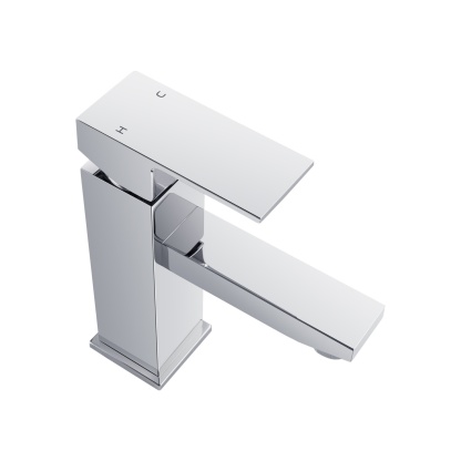 Square Brass Basin Mixer Tap Bathroom Laundry Sink Vanity Flick Faucet Chrome/Black