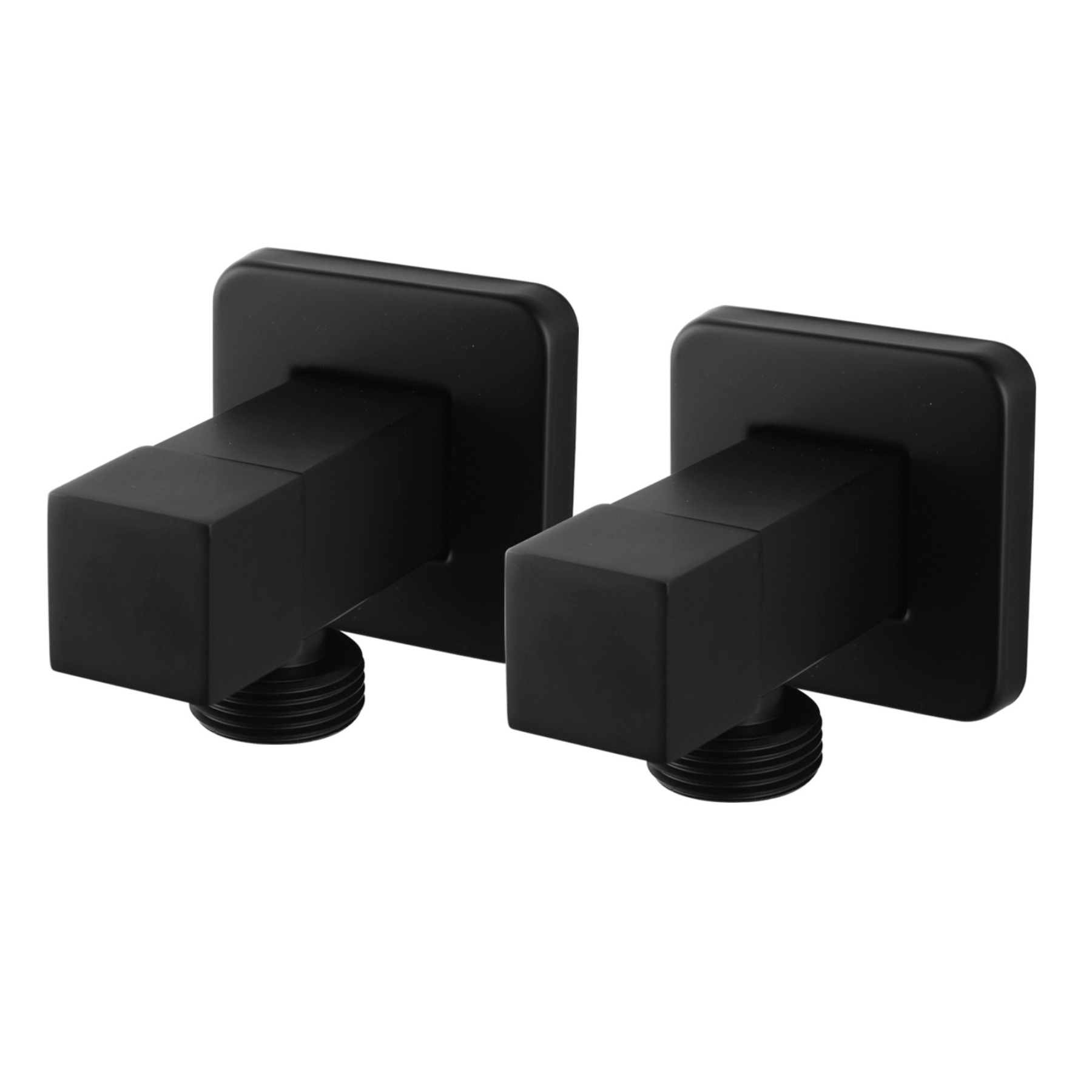 1/4 Turn Square Solid Brass Bathroom Laundry Washing Machine Taps Wall Mounted Twin Taps Chrome/Matte Black