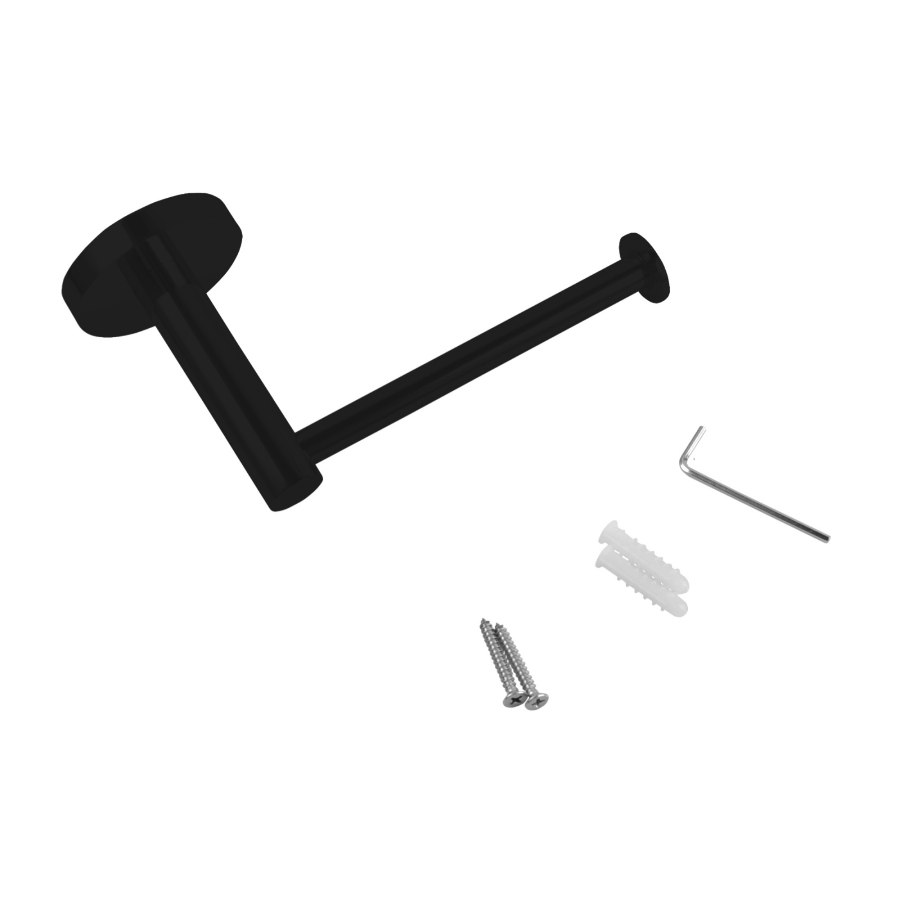 Wall Mounted Round Stainless Steel Toilet Paper Roll Holder Bathroom Toilet Tissue Pin Lever Hook Chrome/Matte Black