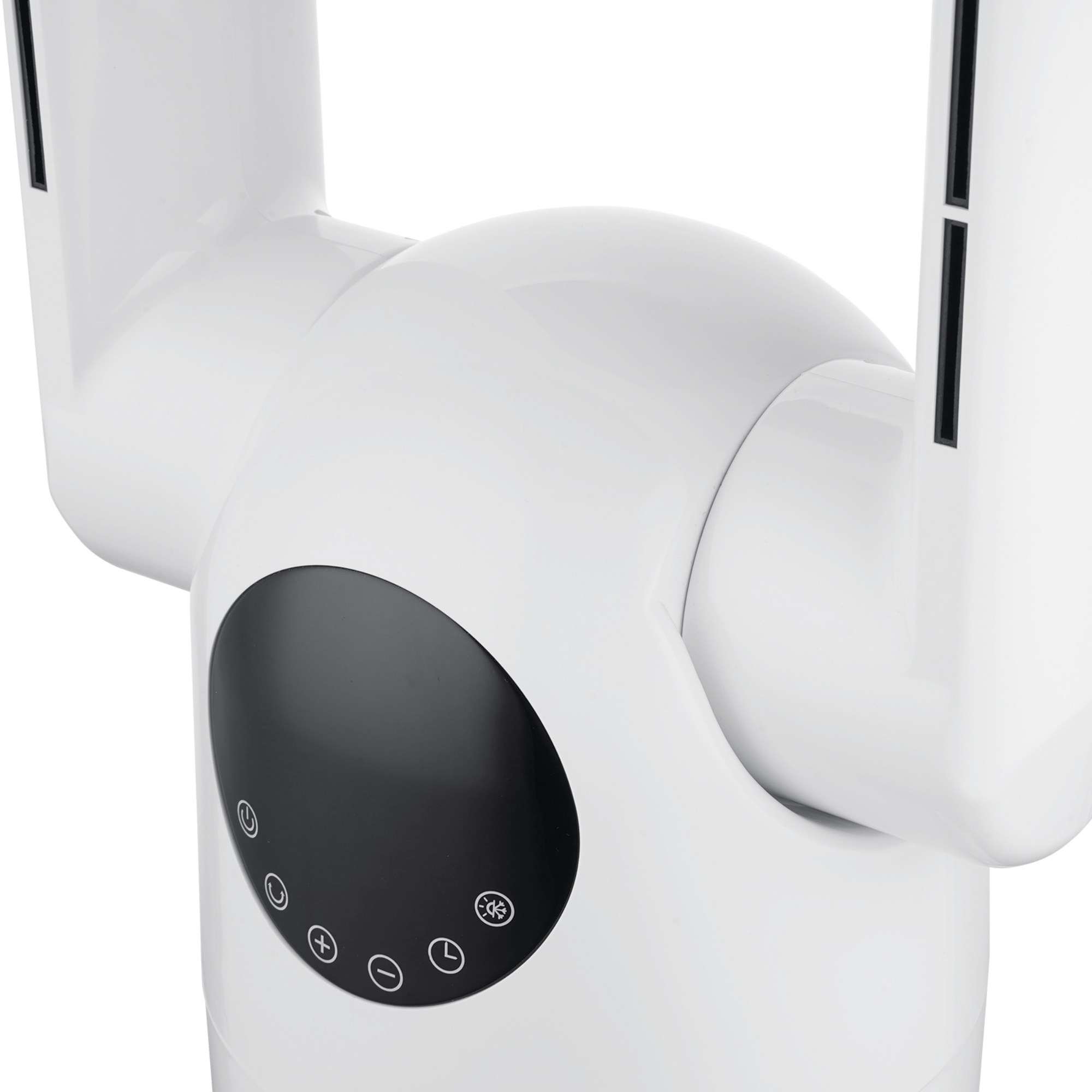 9 Speeds Freestanding Bladeless Oscillation Tilt  Fan Cool Hot Air Purification Remote Control White/Silver & Grey