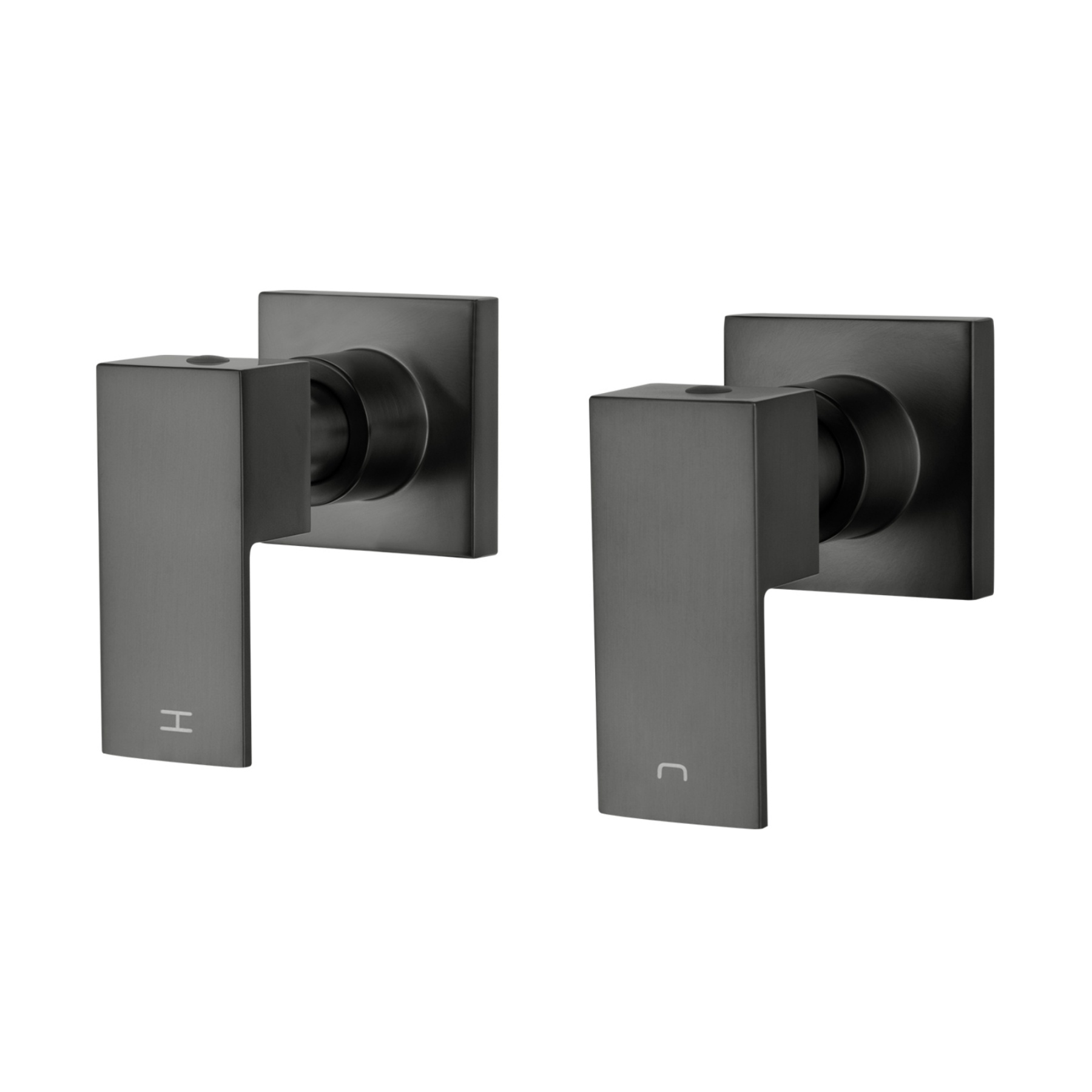1/4 Bathroom Square Wall Mounted Twin Shower Taps Bath Basin Sink Hot Cold Mixer Taps Chrome/Matte Black/Gunmetal Grey