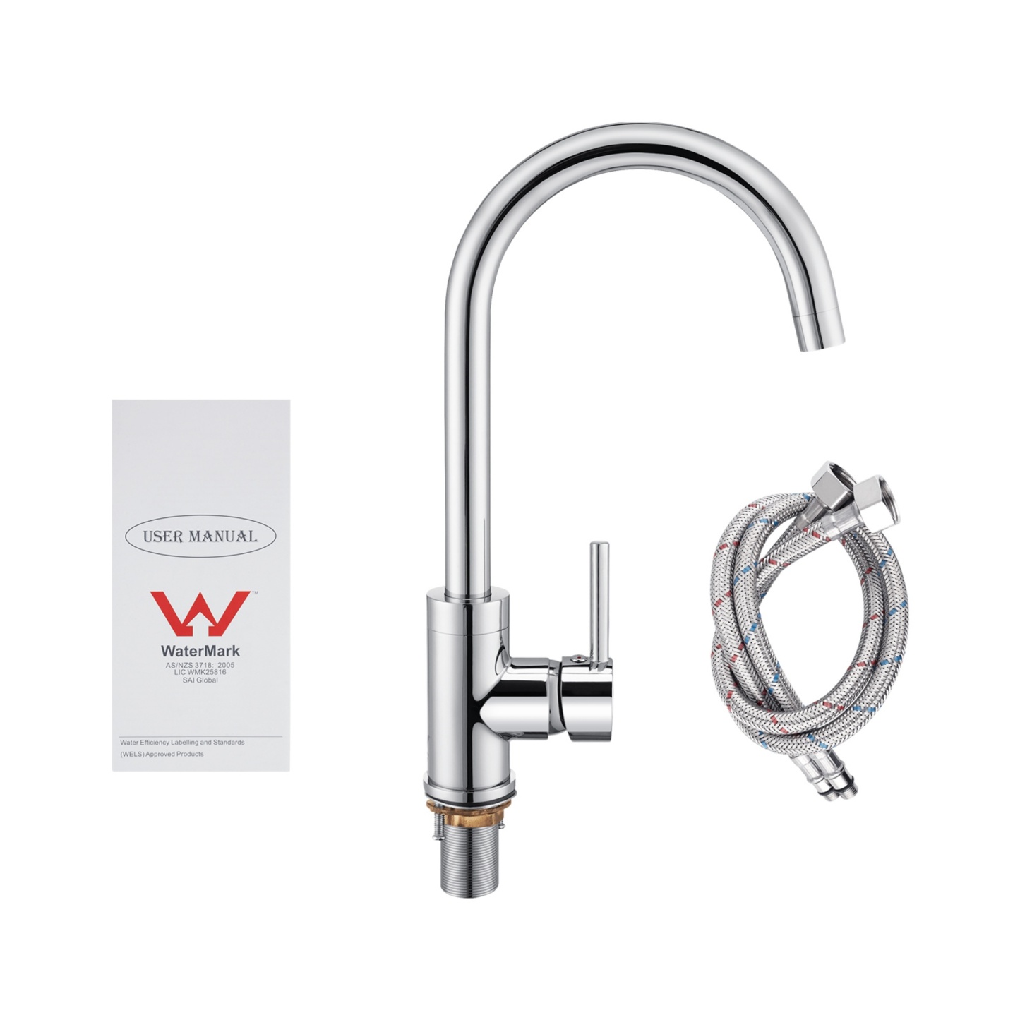 360° Swivel Spout Brass Kitchen Mixer Tap Round Laundry Basin Sink Faucet Chrome/Matte Black/Brushed Nickel