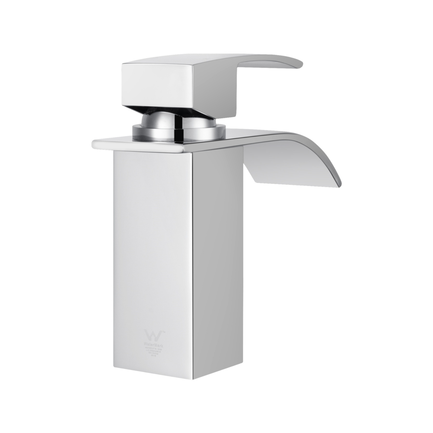 Square Brass Bathroom Basin Mixer Tap Laundry Sink Waterfall Spout Vanity Faucet Chrome/Black