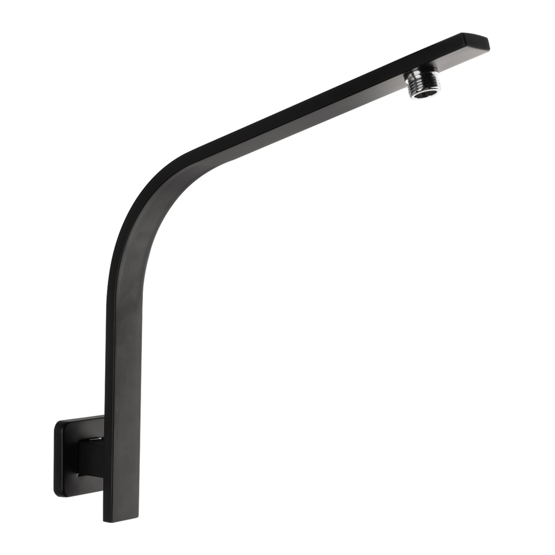 Square Wall Mounted Gooseneck Shower Arm Bathroom Extension Rainfall Shower Arm Chrome/Black