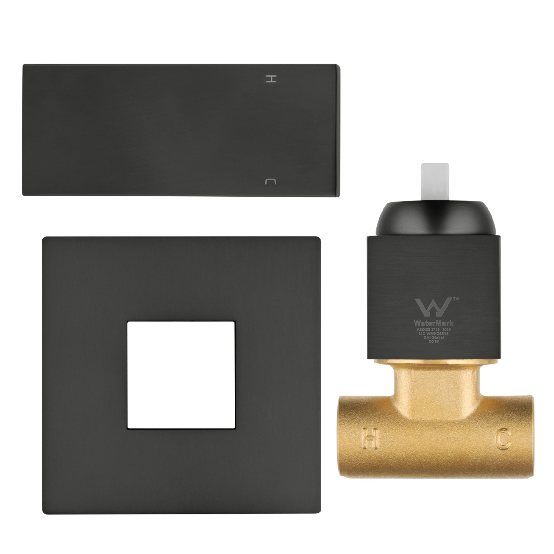 Square Brass Built-in Bath Shower Mixer Tap Bathroom Basin Sink Flick Mixer Tap Chrome / Matte Black / Brushed Yellow Gold / Gunmetal Grey