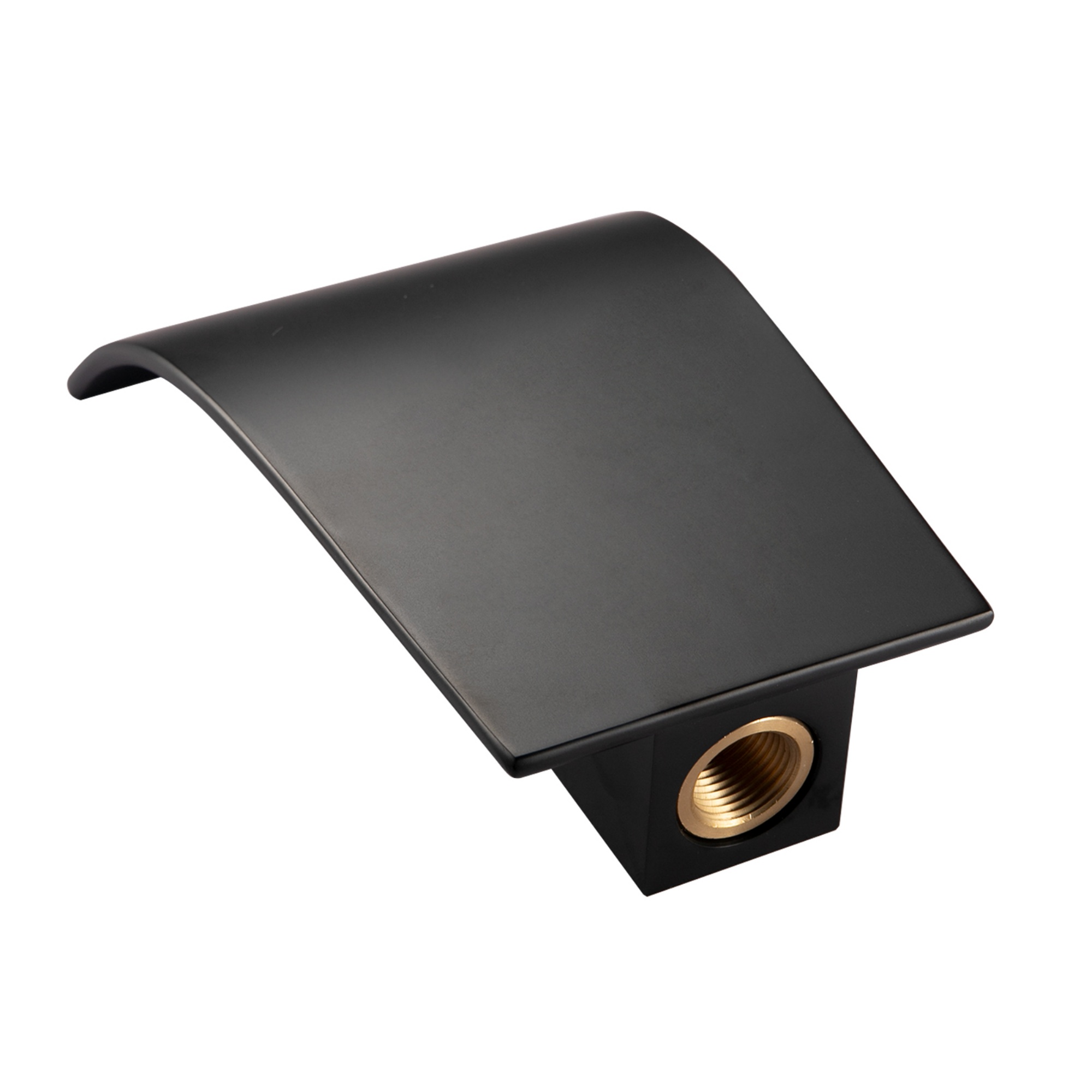 Brass Square Bathroom Basin Sink Vanity Wall Mounted Outlet Bathtub Waterfall Spout Faucet Chrome/Black