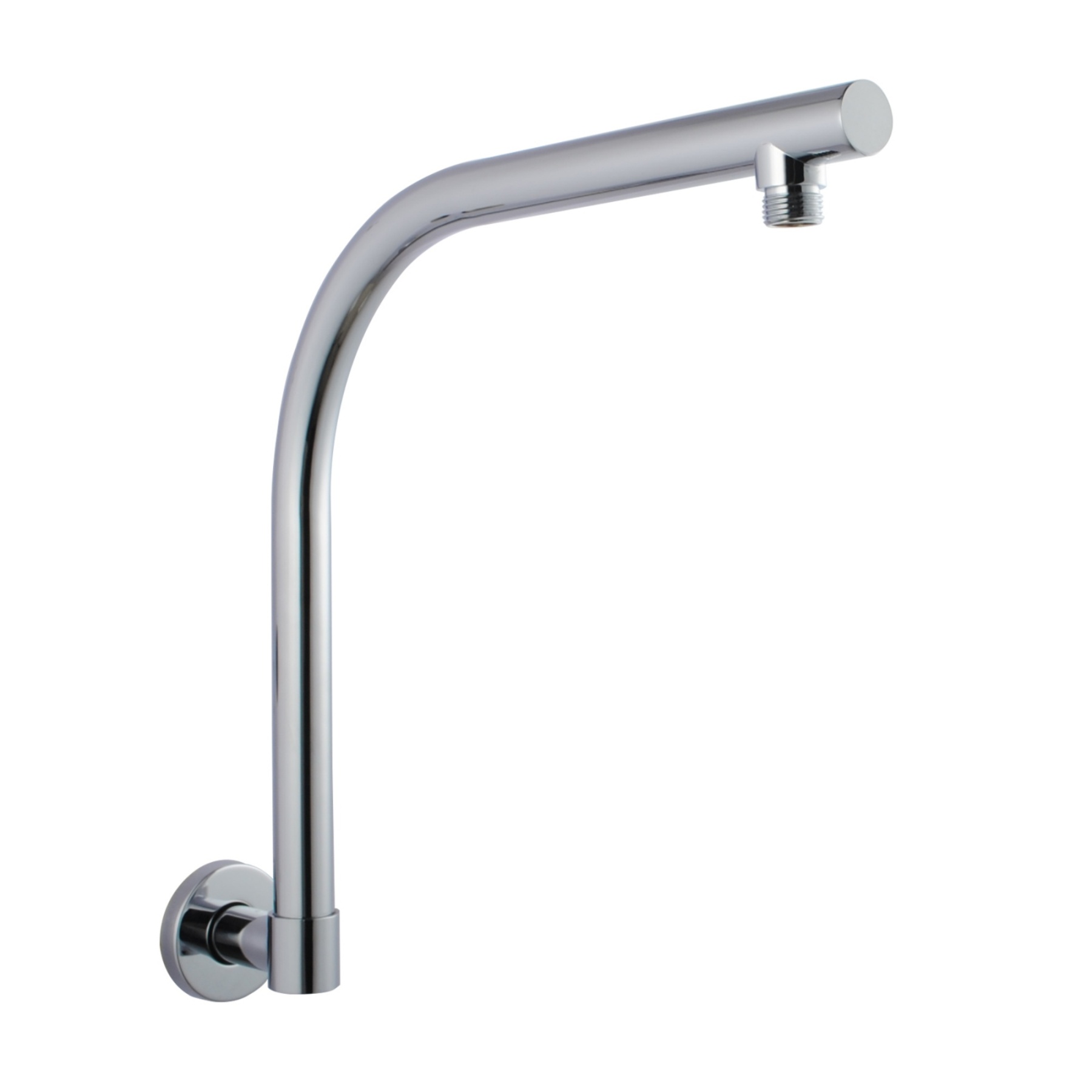 Bathroom Round Brass 180° Swivel Wall Mounted Gooseneck Shower Arm Bath Extension Rain Head Shower Arm Chrome/Black