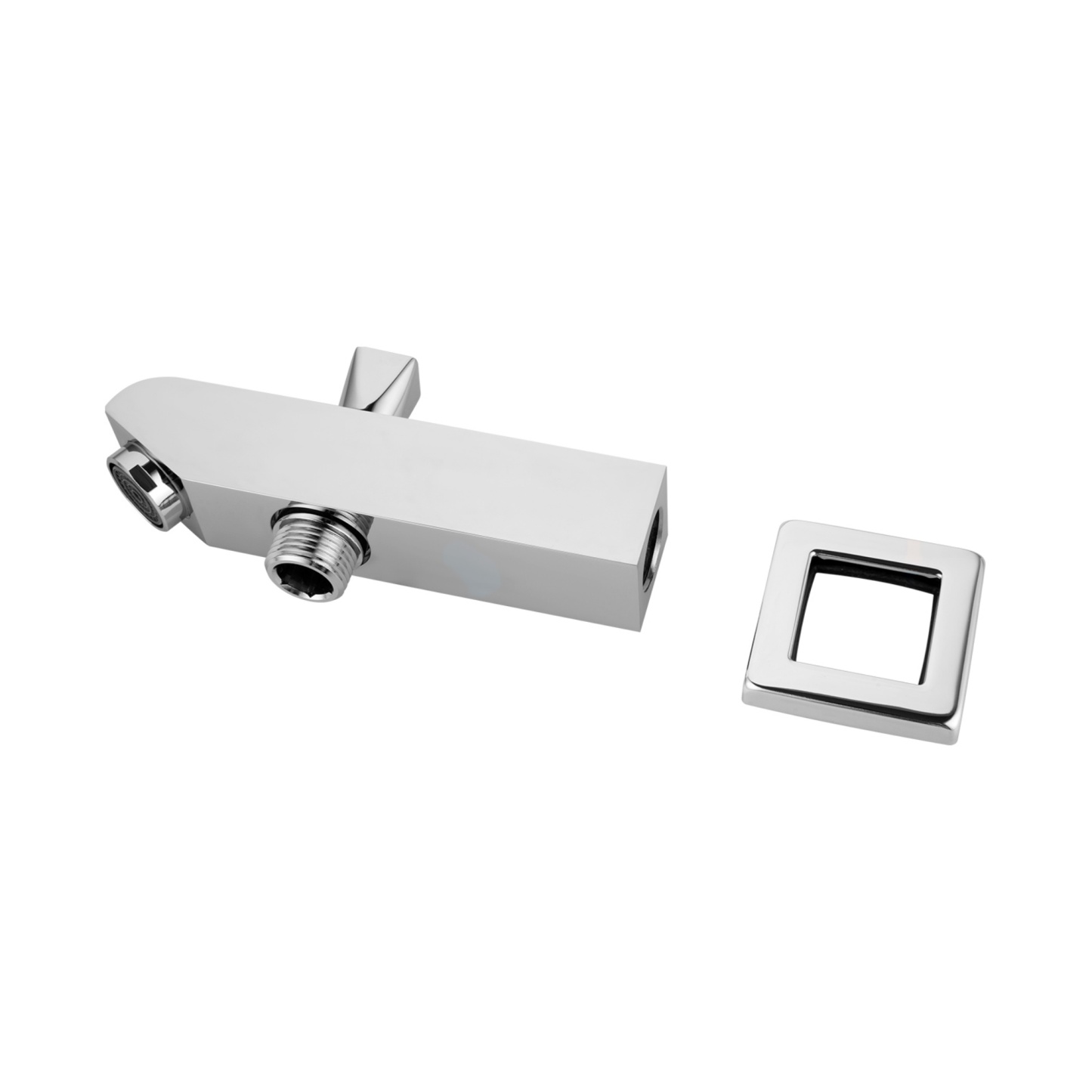 Square Wall Mounted Basin Outlet Bathroom Handheld Shower Water Spout Diverter Connector Chrome/Black