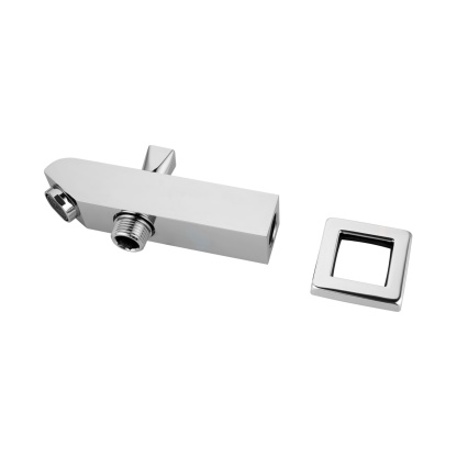 Square Wall Mounted Basin Outlet Bathroom Handheld Shower Water Spout Diverter Connector Chrome/Black