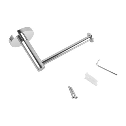 Wall Mounted Round Stainless Steel Toilet Paper Roll Holder Bathroom Toilet Tissue Pin Lever Hook Chrome/Matte Black