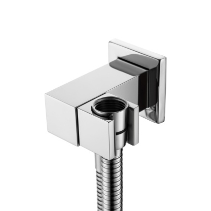 Bathroom Wall Mounted Square Swivel Handheld Shower Head Holder Bracket 1.5m Shower Hose Inlet Connector Chrome/Black