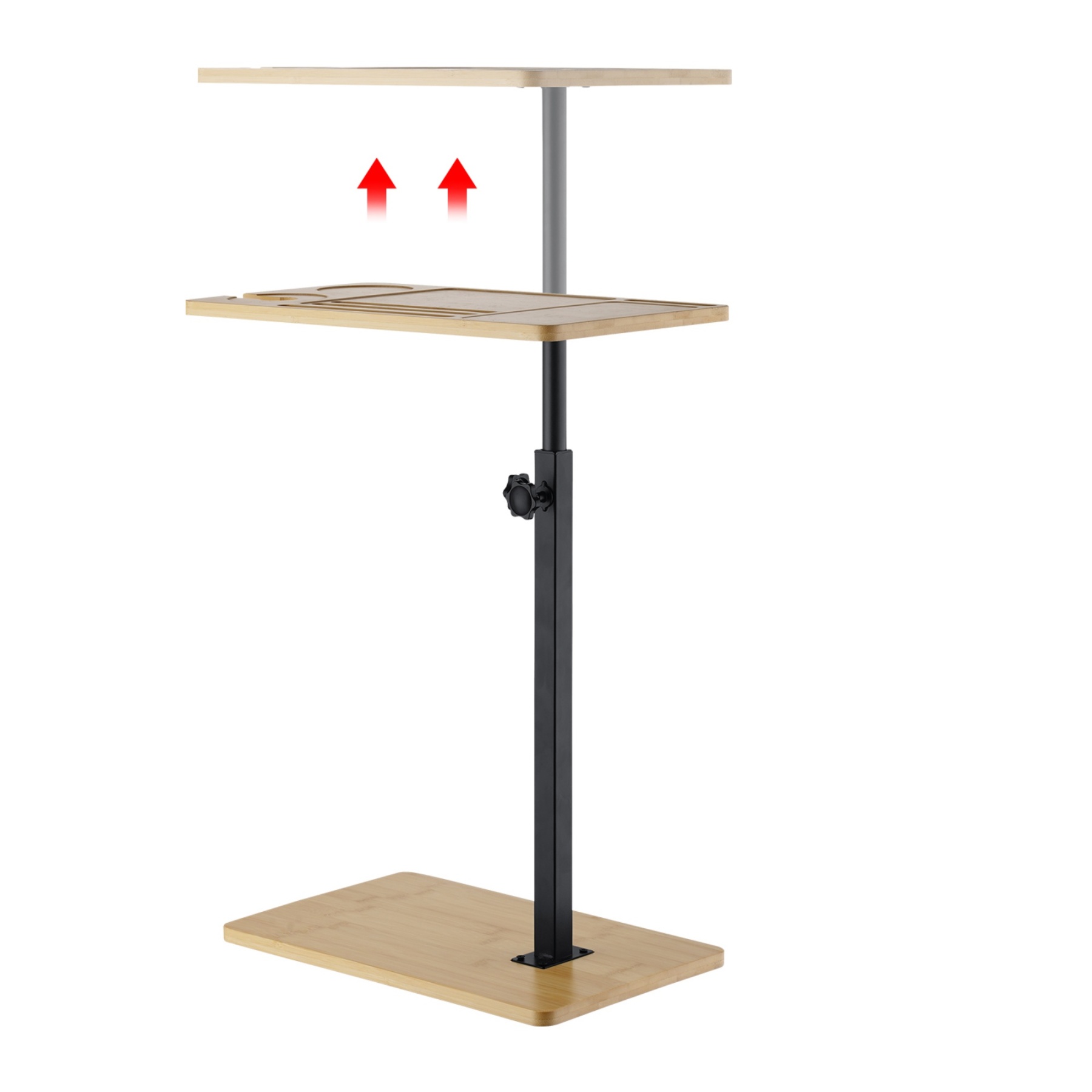 Adjustable Bamboo Bath Tub Side Table Bathroon Wine Phone iPad Holder Shelf Rotatable Sofa Stand Storage Rack