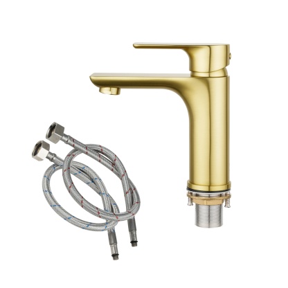 Brass Bathroom Basin Sink Mixer Tap Laundry Vanity Flick Spout Faucet Chrome/Black/White/Brushed Yellow Gold