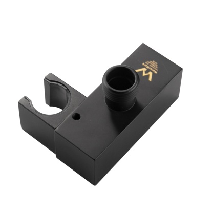 Bathroom Wall Mounted Square Swivel Handheld Shower Head Holder Bracket 1.5m Shower Hose Inlet Connector Chrome/Black