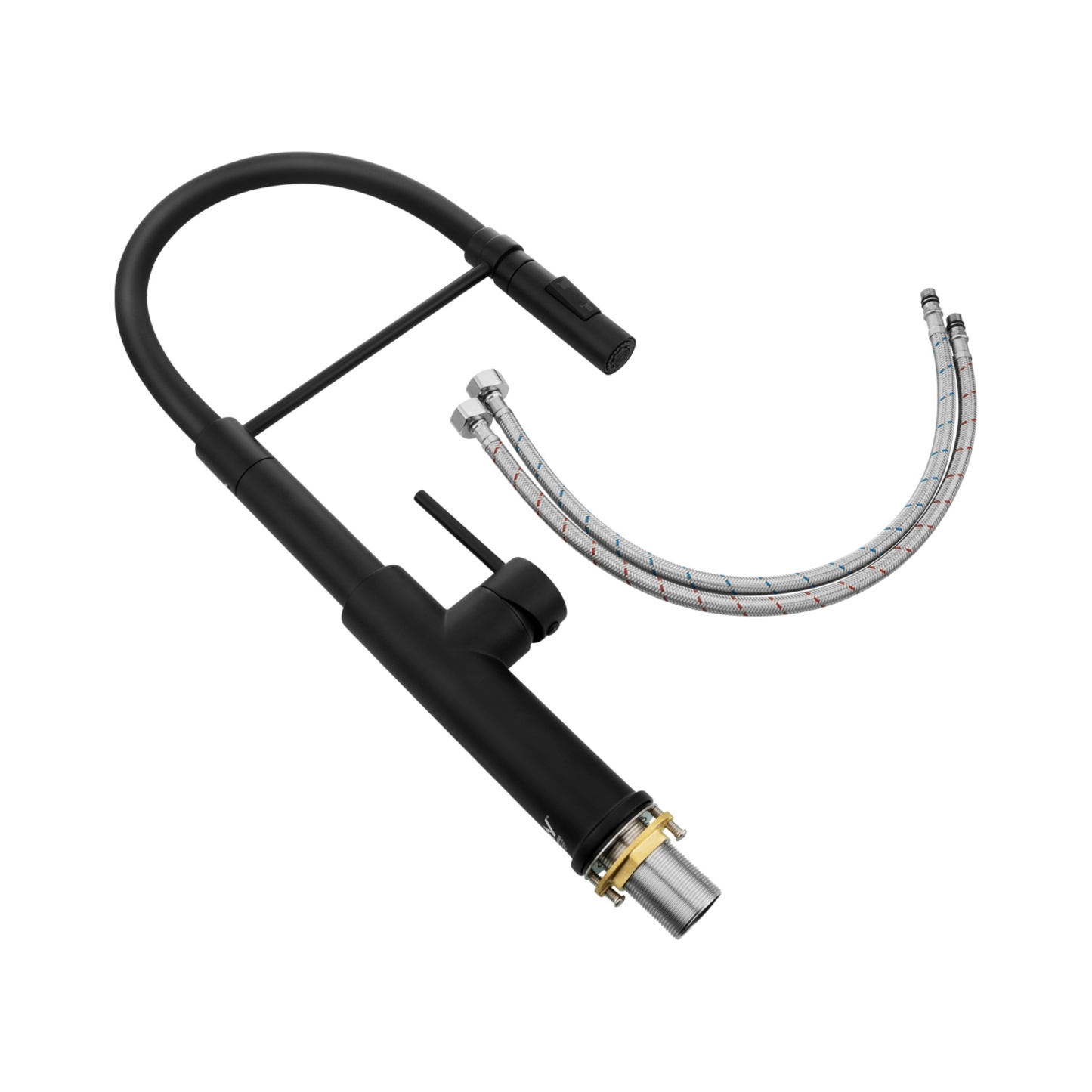 360° Swivel Pull-Out Kitchen Sink Mixer Tap 2 Function Laundry Basin Spout Faucet Chrome/Matte Black