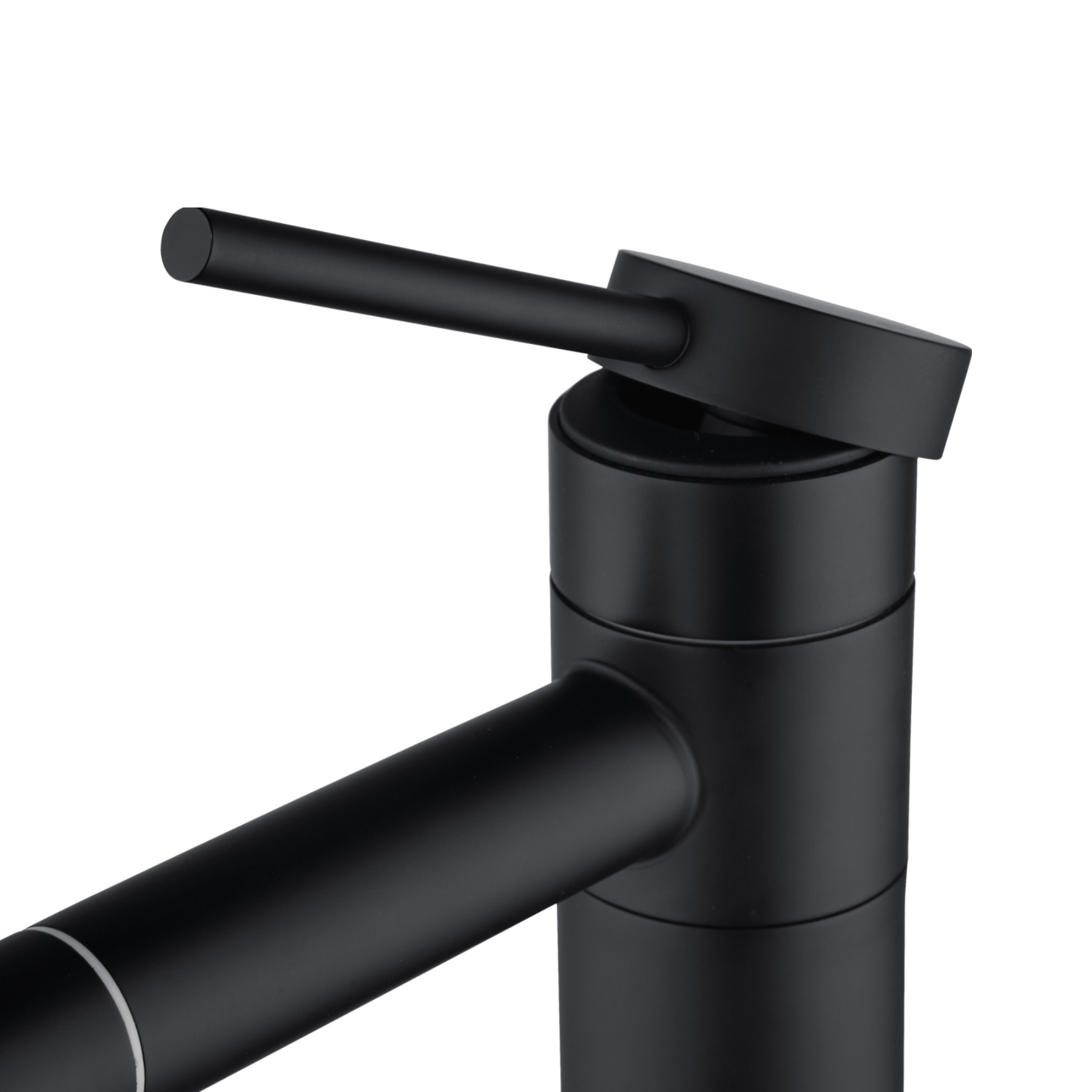 Stainless Steel Round Bath Basin Laundry Sink Vanity Tall Mixer Tap 360° Swivel Spout Flick Faucet Chrome/Black