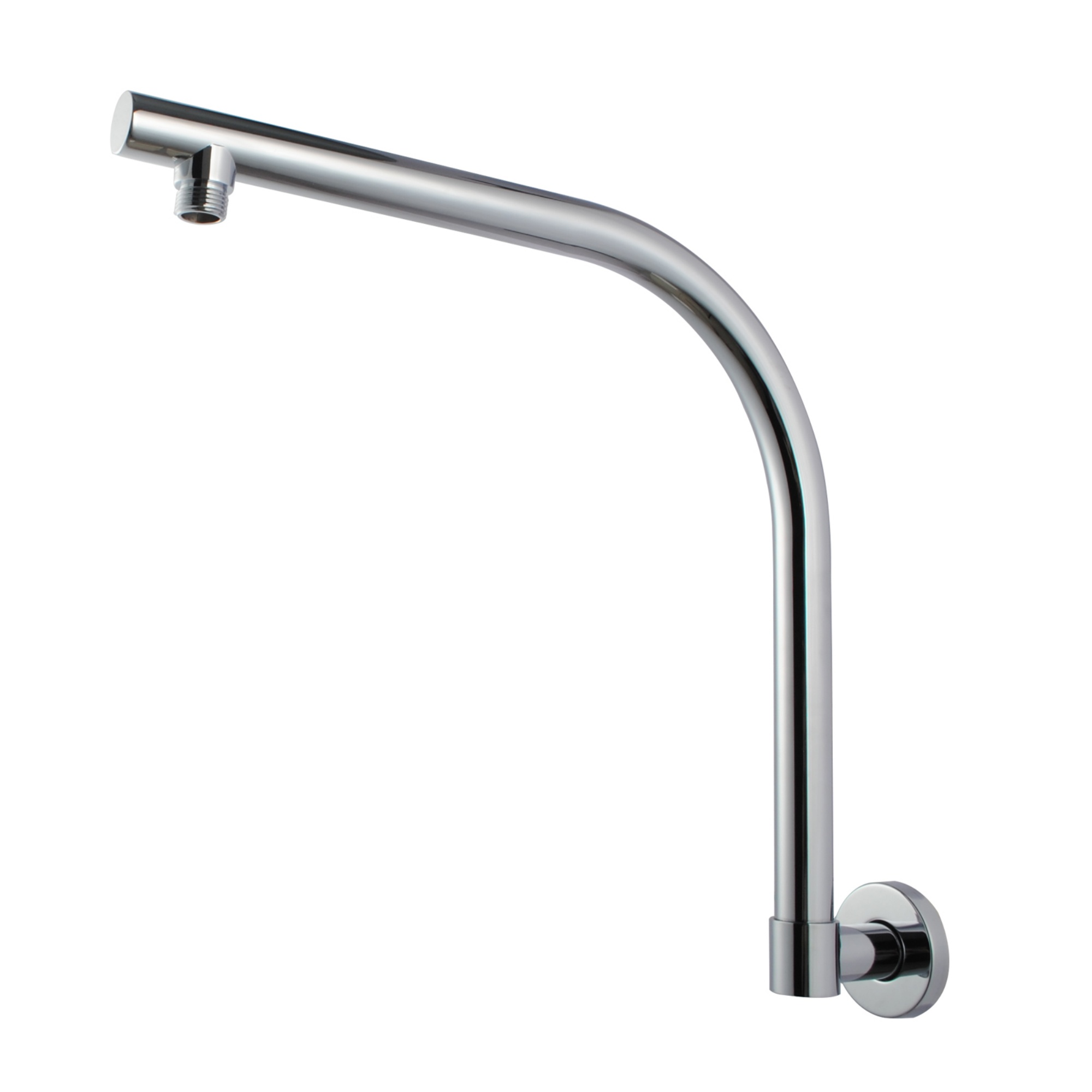 Bathroom Round Brass 180° Swivel Wall Mounted Gooseneck Shower Arm Bath Extension Rain Head Shower Arm Chrome/Black