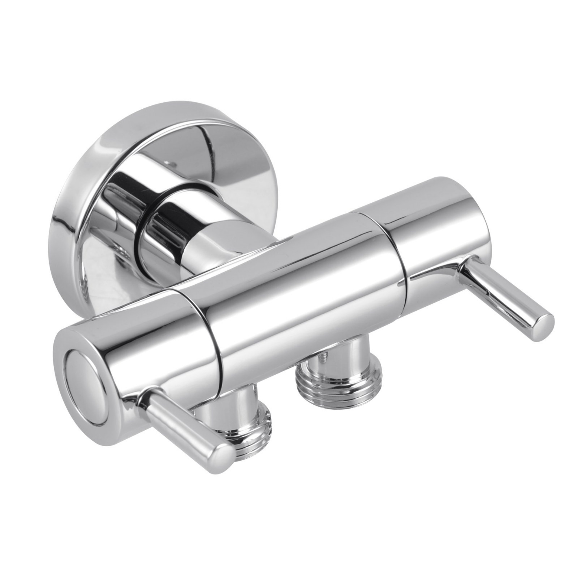 Brass Wall Mounted Dual Water Flow Control Bathroom Toilet Bidet Cistern Valve Stop Adapter Chrome/Black