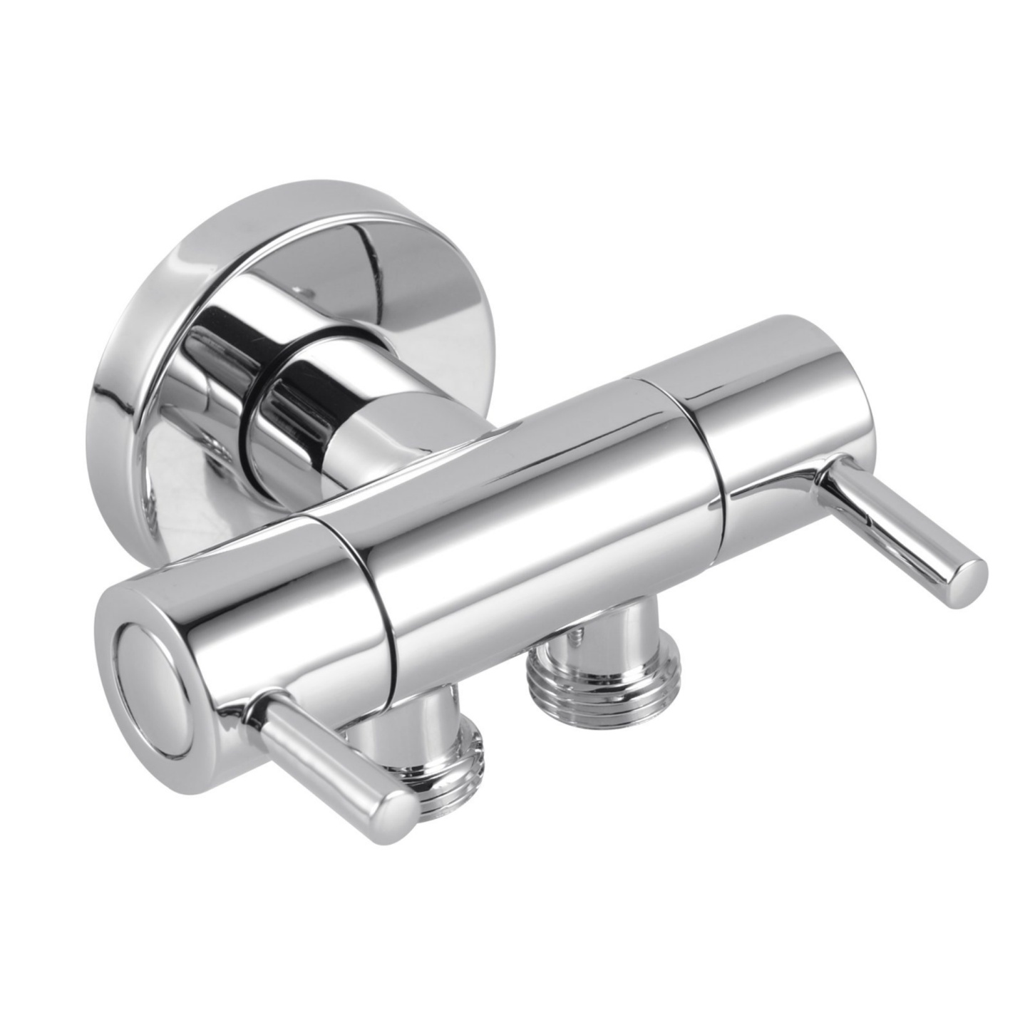 Brass Wall Mounted Dual Water Flow Control Bathroom Toilet Bidet Cistern Valve Stop Adapter Chrome/Black