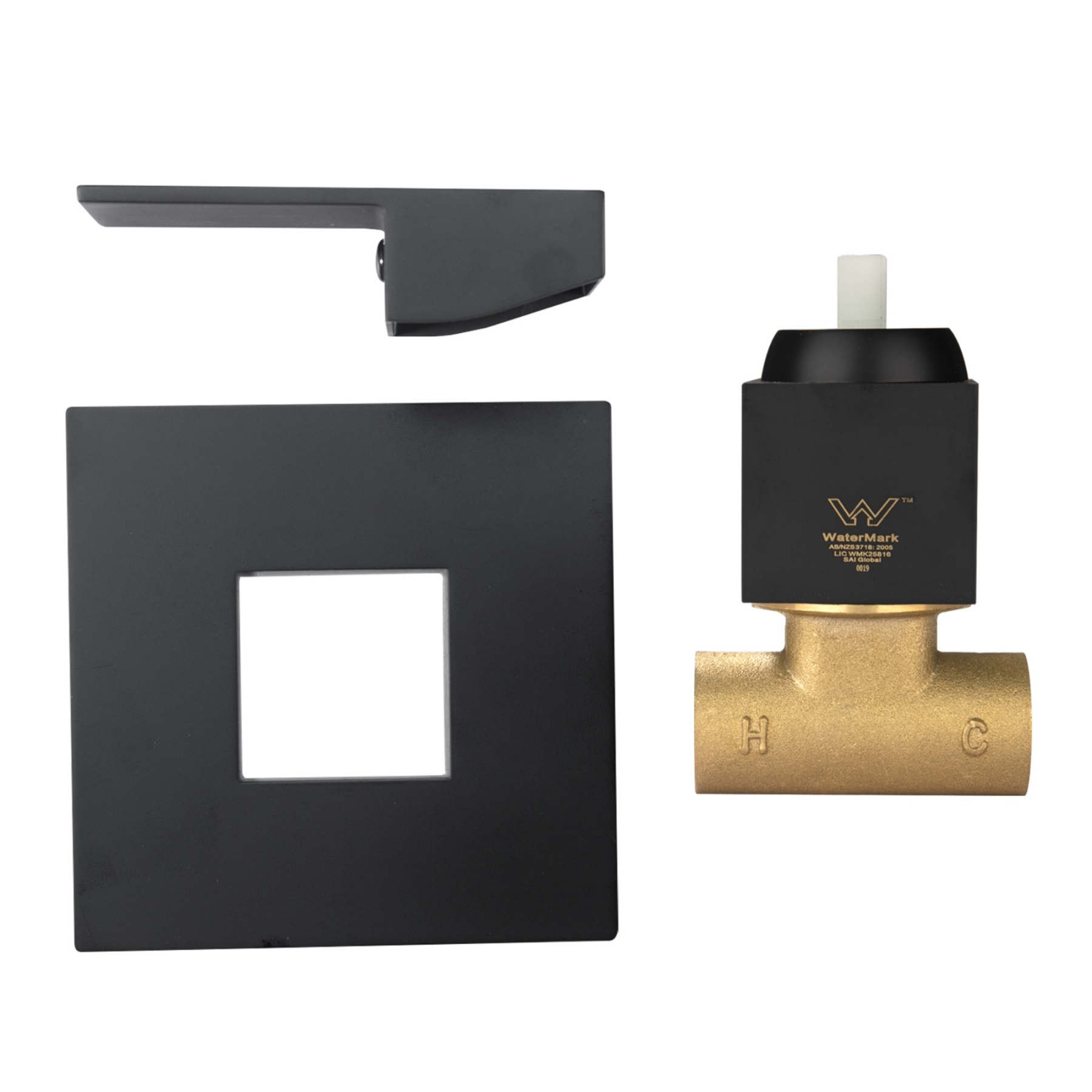 Square Brass Built-in Bath Shower Mixer Tap Bathroom Basin Sink Flick Mixer Tap Chrome / Matte Black / Brushed Yellow Gold / Gunmetal Grey