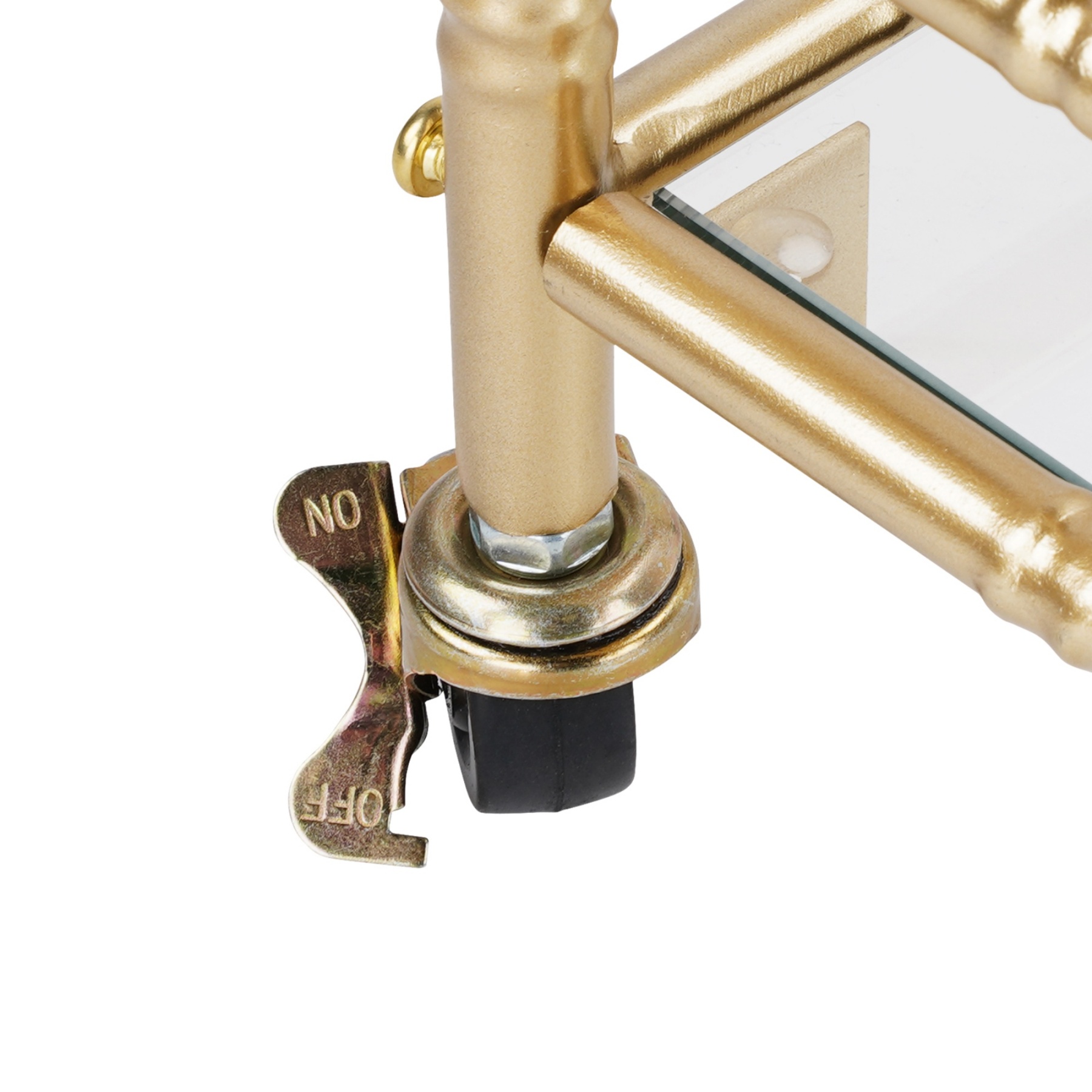 2 Tier Kitchen Island Food Fruit Serving Trolley Rolling Wine Bear Drinks Holder Bar Cart Glass Tabletop