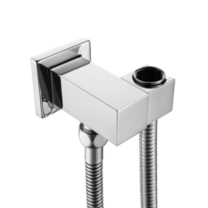 Bathroom Wall Mounted Square Swivel Handheld Shower Head Holder Bracket 1.5m Shower Hose Inlet Connector Chrome/Black