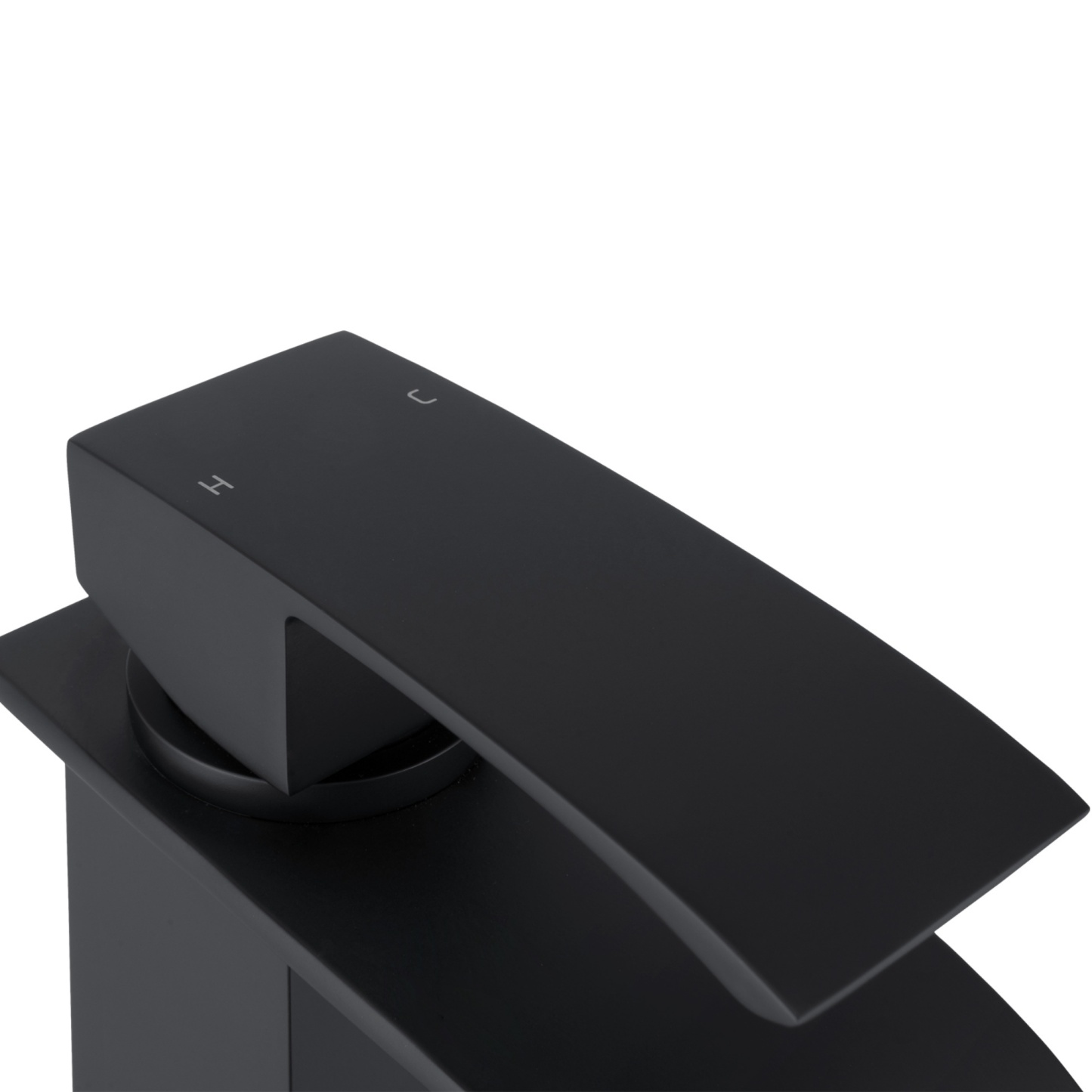 Square Brass Bathroom Basin Mixer Tap Laundry Sink Waterfall Spout Vanity Faucet Chrome/Black