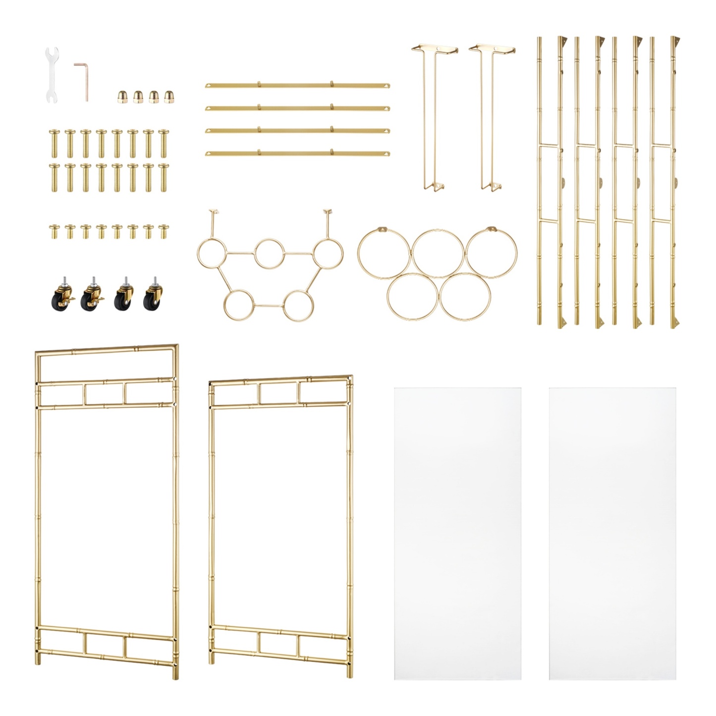 2 Tier Kitchen Island Food Fruit Serving Trolley Rolling Wine Bear Drinks Holder Bar Cart Glass Tabletop