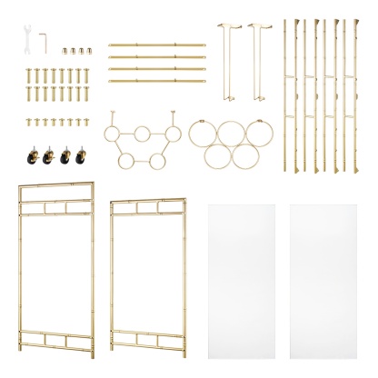 2 Tier Kitchen Island Food Fruit Serving Trolley Rolling Wine Bear Drinks Holder Bar Cart Glass Tabletop