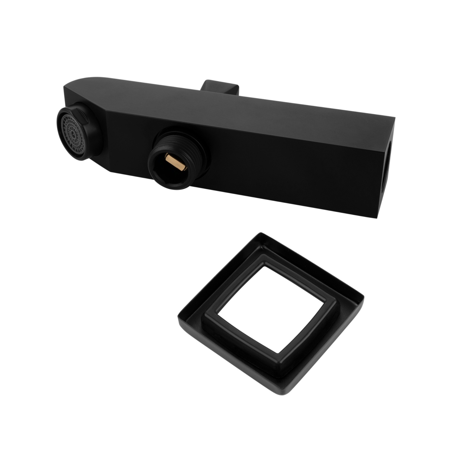 Square Wall Mounted Basin Outlet Bathroom Handheld Shower Water Spout Diverter Connector Chrome/Black