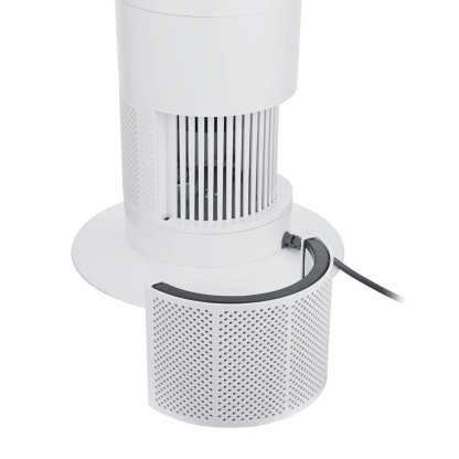 9 Speeds Freestanding Bladeless Oscillation Tilt  Fan Cool Hot Air Purification Remote Control White/Silver & Grey