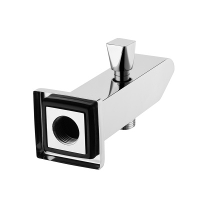 Square Wall Mounted Basin Outlet Bathroom Handheld Shower Water Spout Diverter Connector Chrome/Black