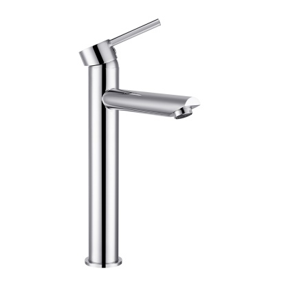 Round Tall Bath Basin Mixer Tap Bathroom Laundry Sink Vanity Counter Top Flick Faucet Chrome/Matte Black