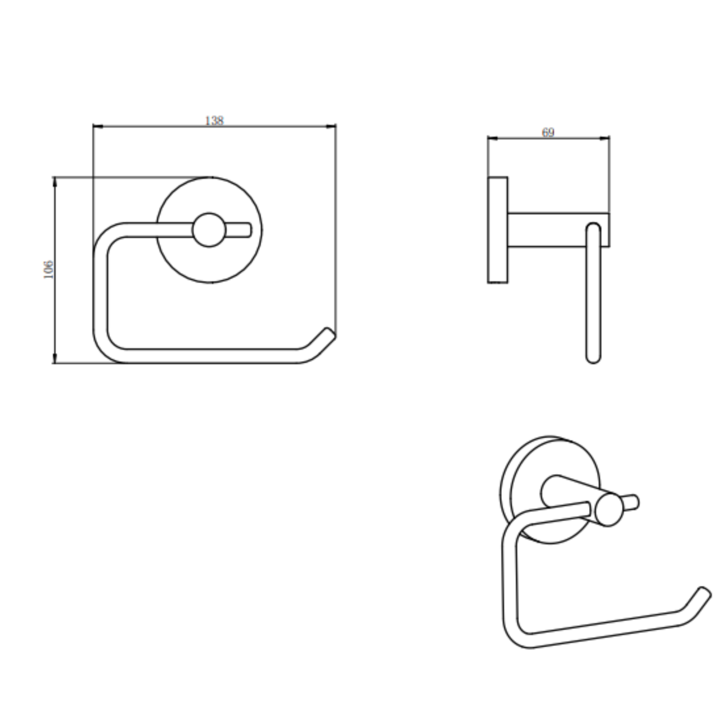 Stainless Steel Wall Mounted Toilet Paper Roll Holder Bathroom Toilet Tissue Hanger Hook Chrome/Black