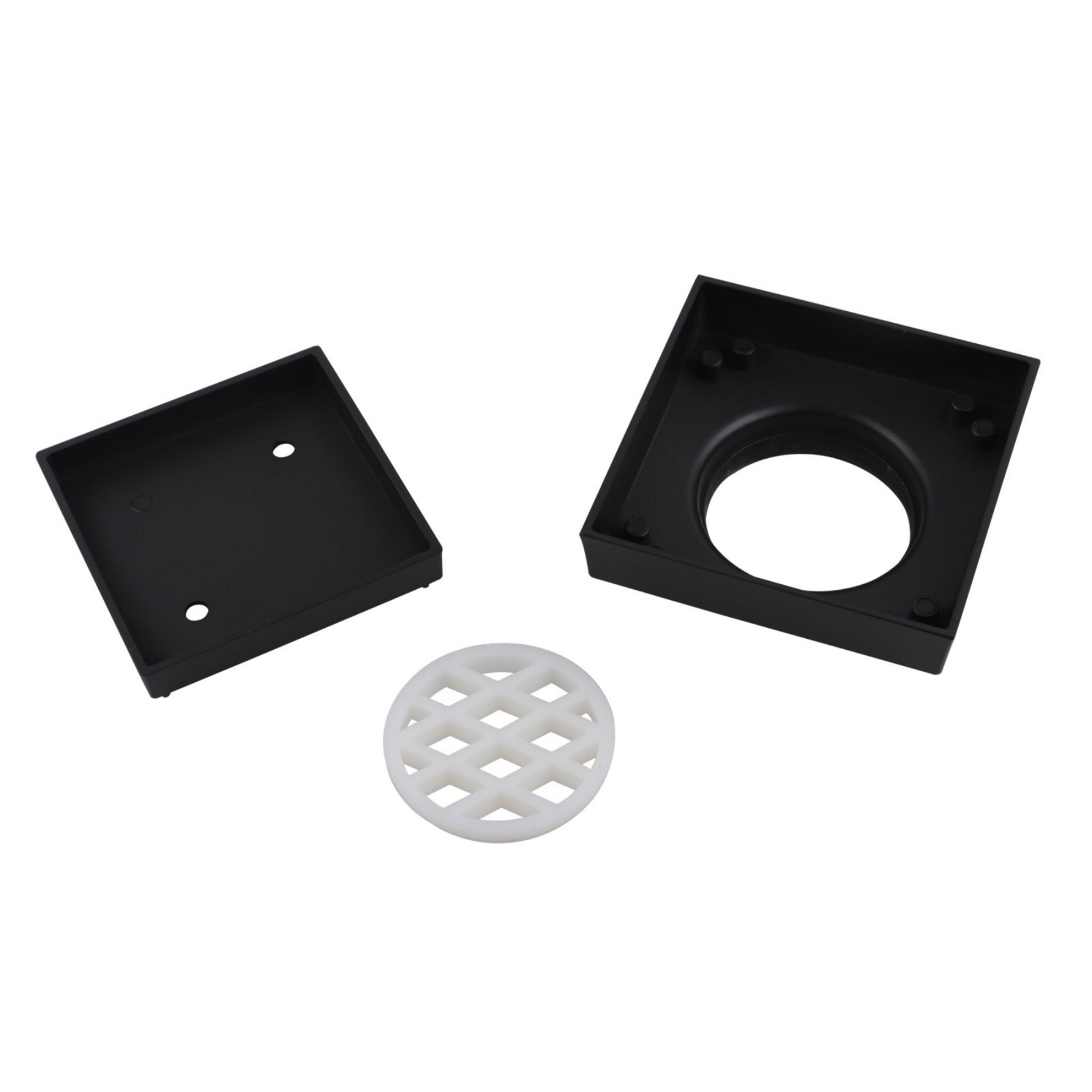 115mm Solid Brass Tile Insert Shower Floor Waste Bathroom Square Great Drain Water Outlet Matte Black