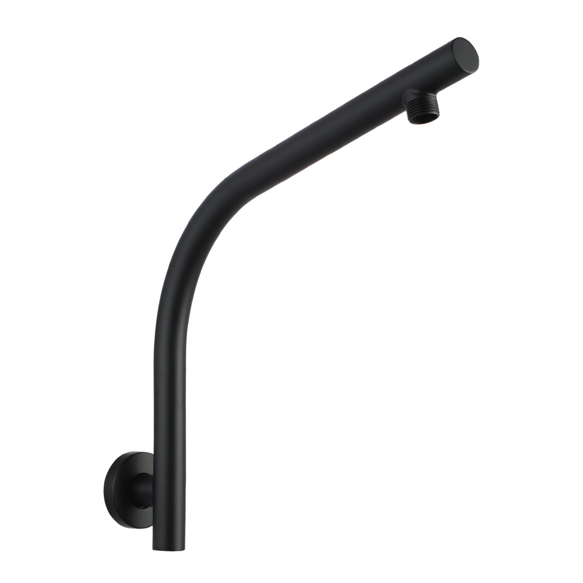 13'' Round Bath Shower Head Set Bathroom Swivel Overhead Shower Head Gooseneck Wall Shower Arm Chrome/Black