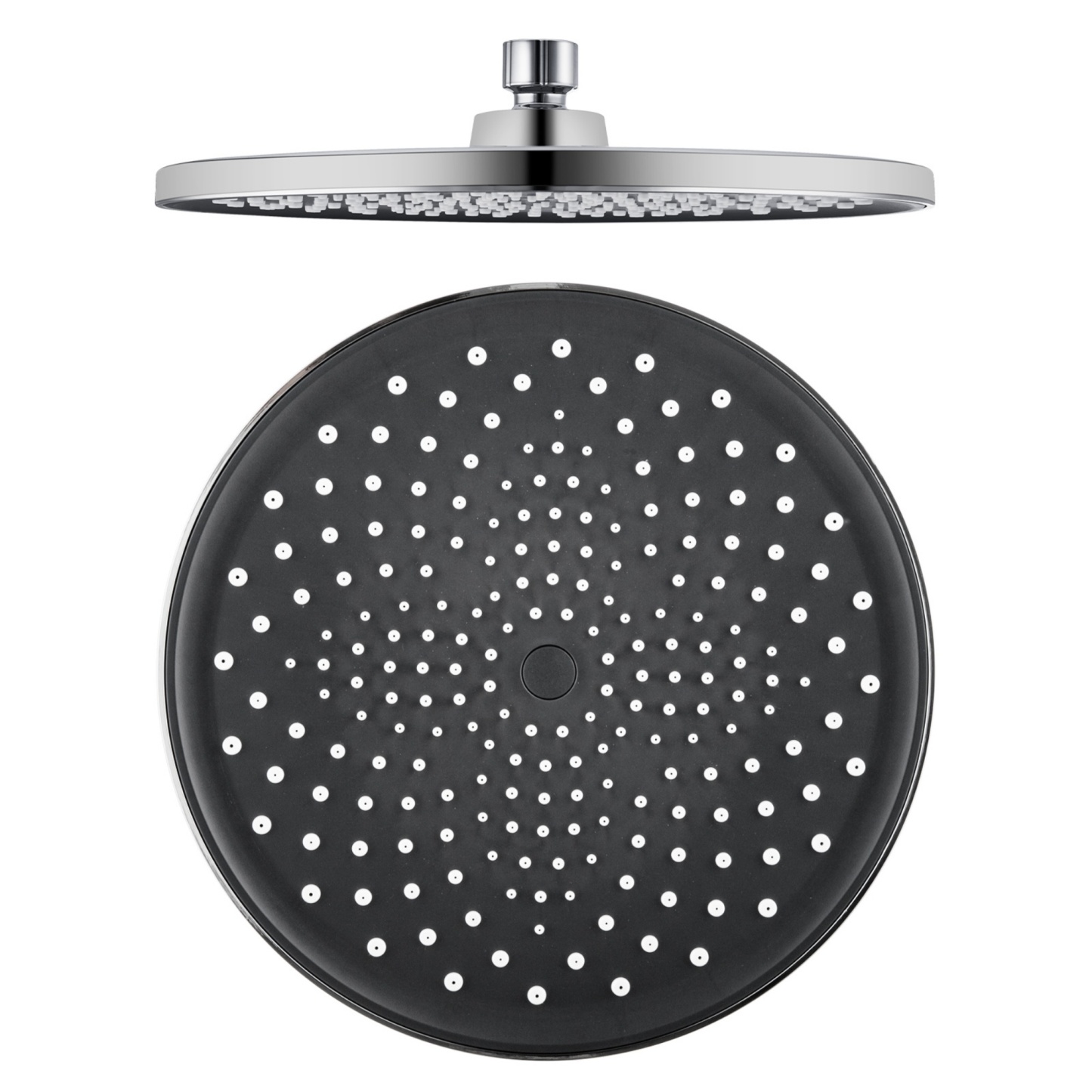10'' Chrome Round Shower Head 360° Swivel Bath Rainfall Shower Head Rose