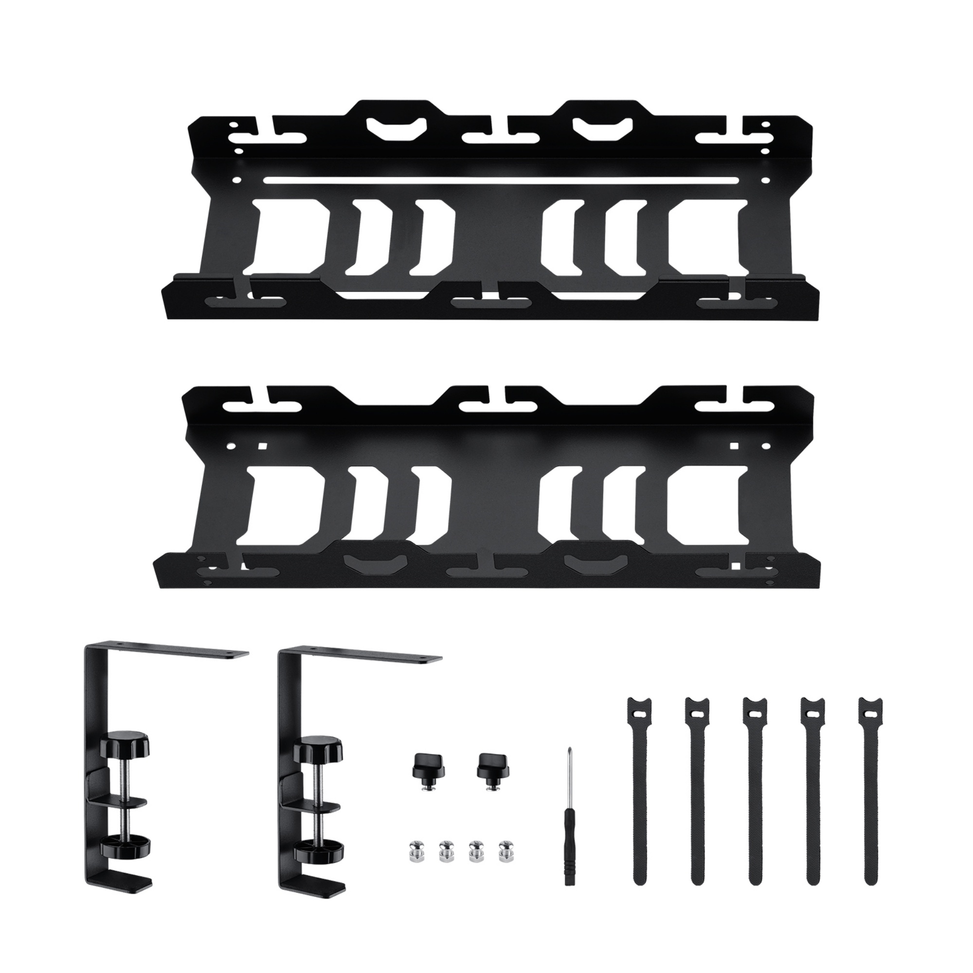 Extendable 45-72cm Under Desk Cable Management Tray Single Layer Cord Wire Power Holder Organizer White/Black