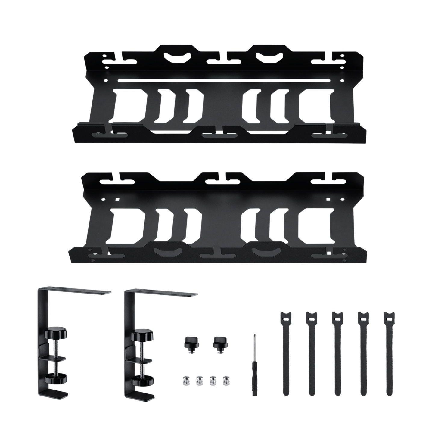 Extendable 45-72cm Under Desk Cable Management Tray Single Layer Cord Wire Power Holder Organizer White/Black