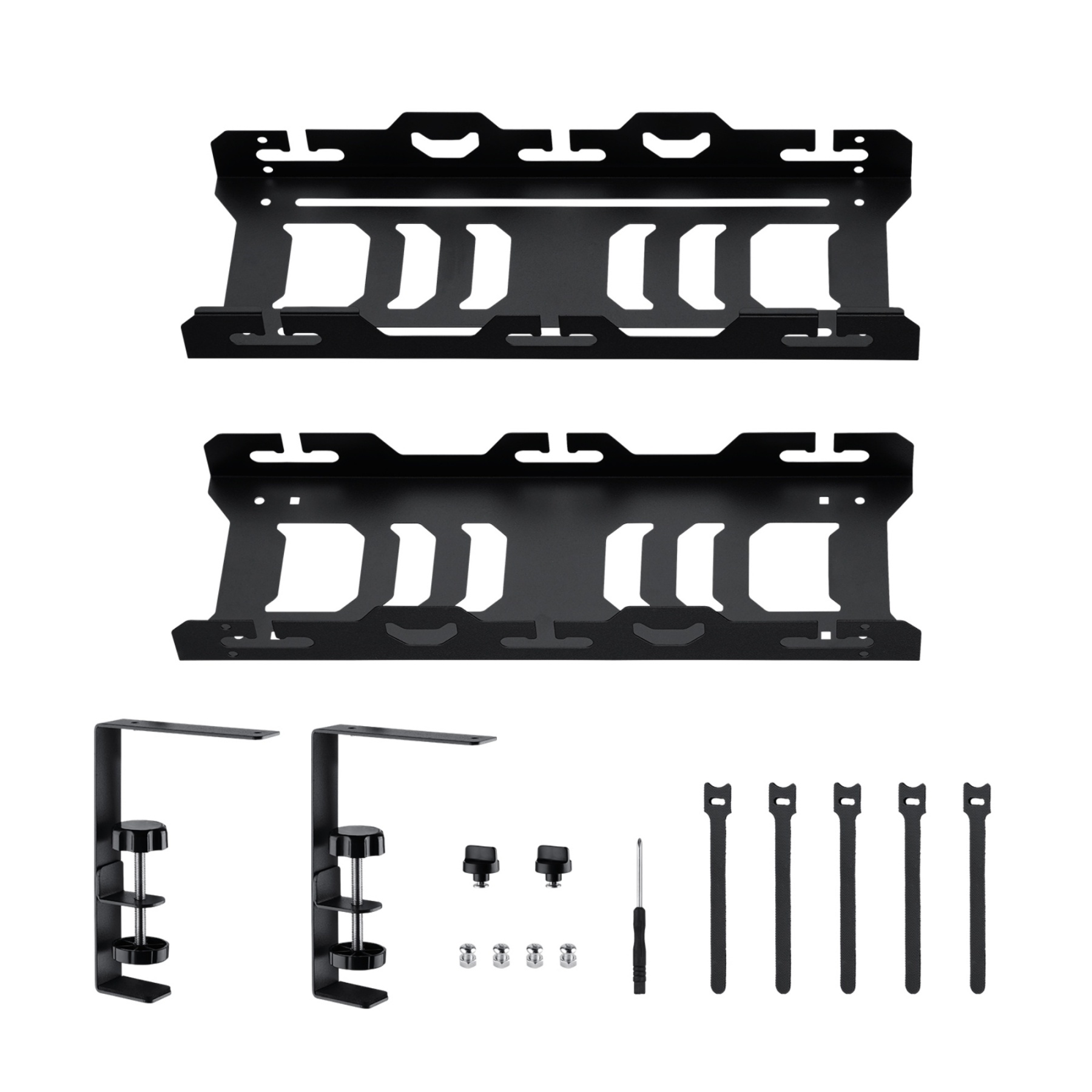 Extendable 45-72cm Under Desk Cable Management Tray Single Layer Cord Wire Power Holder Organizer White/Black