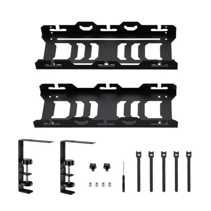 Extendable 45-72cm Under Desk Cable Management Tray Single Layer Cord Wire Power Holder Organizer White/Black