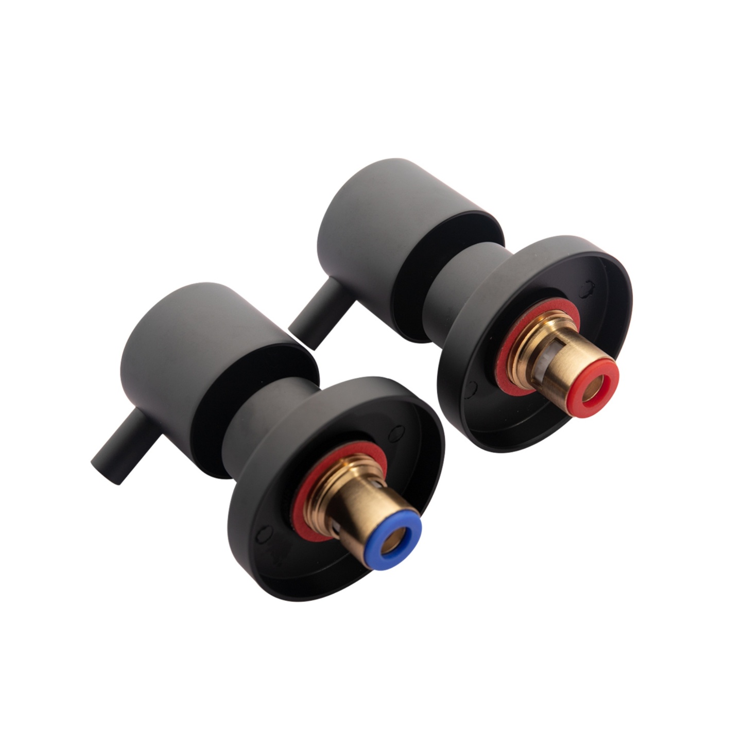 Round Brass Modern Design Twin Wall Tap Assembles