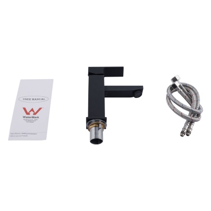 Square Brass Basin Mixer Tap Bathroom Laundry Sink Vanity Flick Faucet Chrome/Black