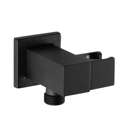 Bathroom Wall Mounted Square Swivel Handheld Shower Head Holder Bracket 1.5m Shower Hose Inlet Connector Chrome/Black