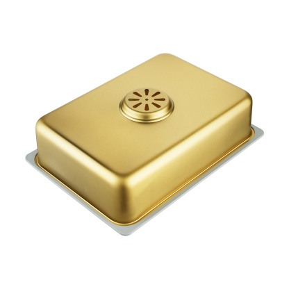 Stainless Steel Single Bowl Counter Top Control Kitchen Sink Smart Drainage Detachable Colander Satin Brush/Dark Grey/Yellow Gold