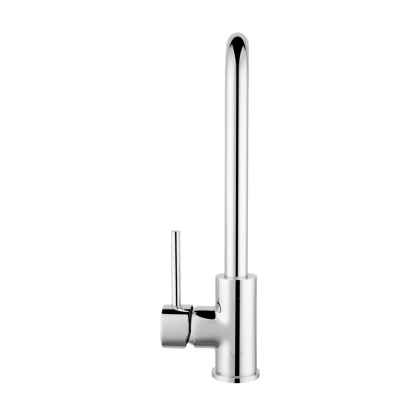 Round Brass Gooseneck Kitchen Sink Mixer Tap Laundry Basin Vanity Swivel Spout Faucet Chrome/Black